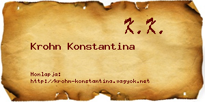 Krohn Konstantina névjegykártya